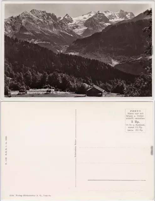 Hohfluh Hasliberg Bagelhörner, Rosenlauigletscher und Wetterhörner 1939