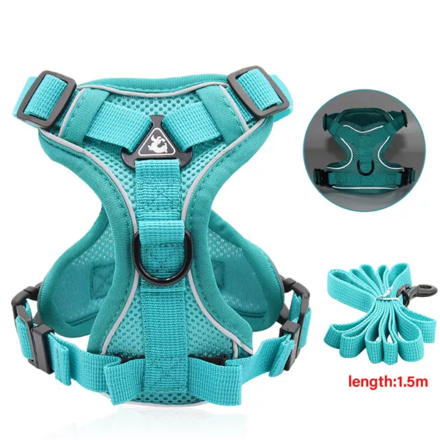 Dog Harness No Pull Reflective Dogs Harness Puppy Vest with 1.5M Dog Leash B-wf_