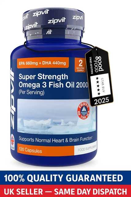 OMEGA 3 FISH Oil 2000mg 120 Capsules High Strength EPA DHA Heart Brain ...