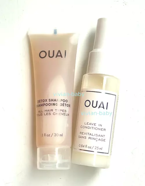 New Ouai Detox Shampoo 30ml and Ouai Leave In Conditioner 25ml Duo