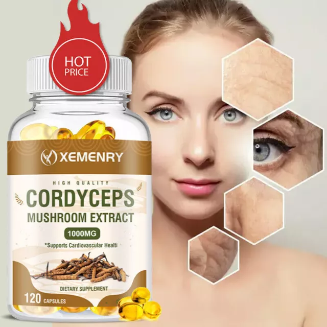 Estratto Di Fungo Cordyceps 1000mg - Salute Del Cuore, Energia E Resistenza