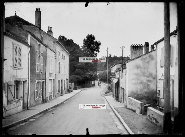 Plaque verre photo ancienne négatif noir et blanc 13x18 cm Bourbonne-les-Bains