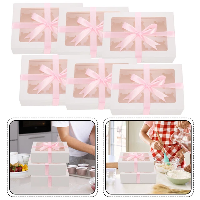 Caja de papel para cupcakes caja para cupcakes estuche para cupcakes cajas para tazas para pasteles abrir la ventana