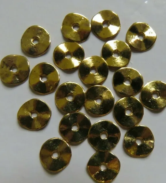 20 x Solid Disc Connectors Gold Plated 9mm. 02202. Craft/Jewellery Making