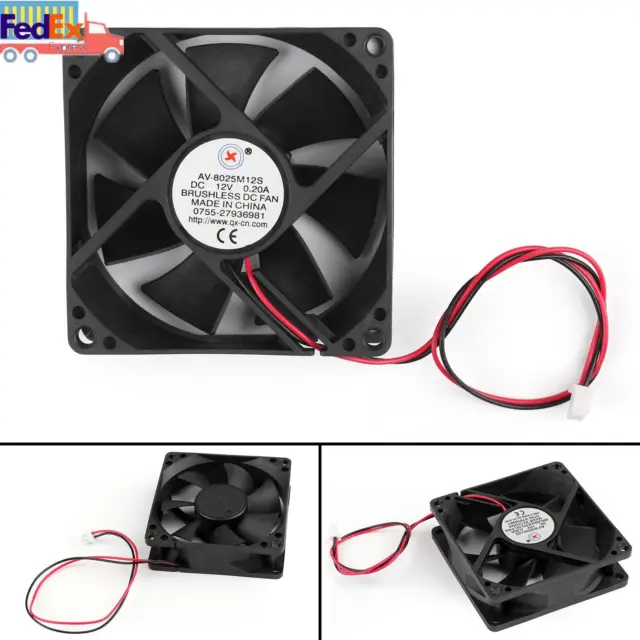 10PCS DC Brushless Cooling PC Computer Fan 12V 8025s 80x80x25mm 0.2A 2 Pin Wire