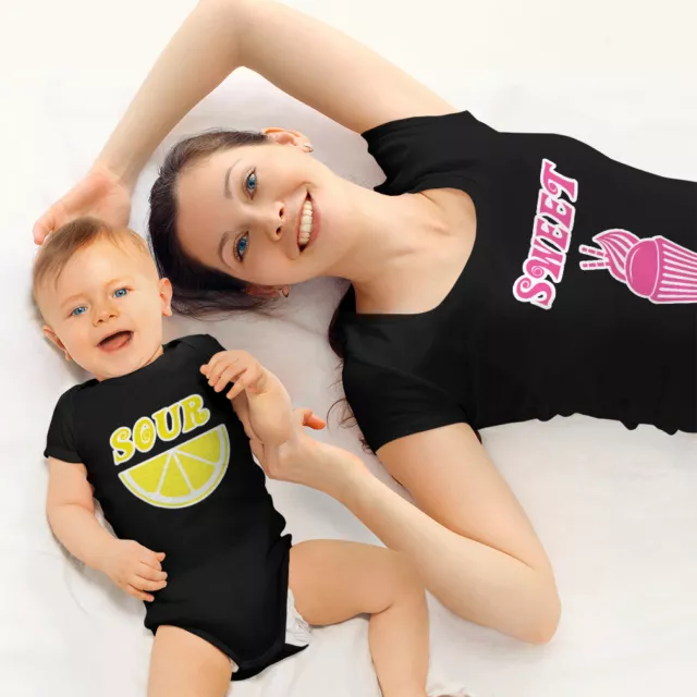Mom and Baby Matching Outfits Sweet Ice Cream Desserts Sour Lemon Match Clothes