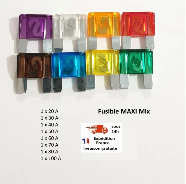 Lot 8 maxi fusible voiture camion utilitaire 20A 30A 40A 50A 60A 70A 80A 100A