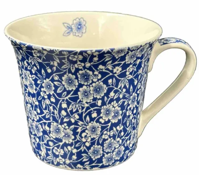 Pier One Imports Blue and White Floral Bone China Coffee Mug 16 oz Mug