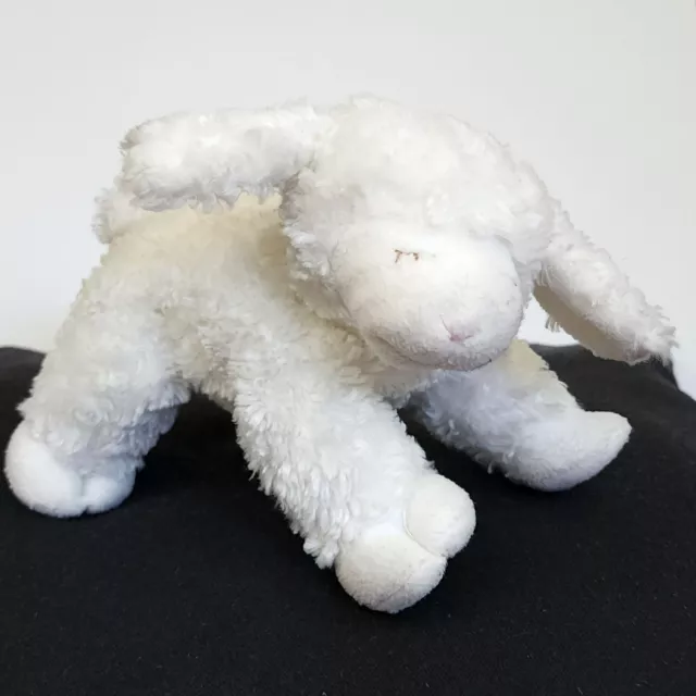 Baby Gund WINKY 058133 White Lamb Fluffy Stuffed Animal Plush Rattle 8"