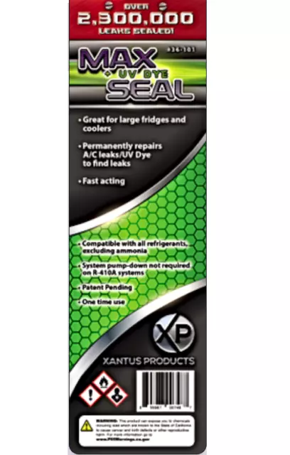 Xantus Products 37-101 Max Seal +UV Dye Commercial Direct Inject AC Leak Sealant