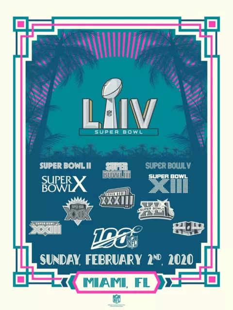 Chiefs Super Bowl LIV Miami History 18" x 24" Serigraph Print