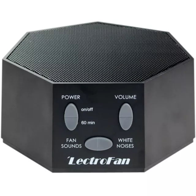 LectroFan - Máquina de sonido de ventilador y ruido blanco - con enchufes UK / US / EU - NEGRO