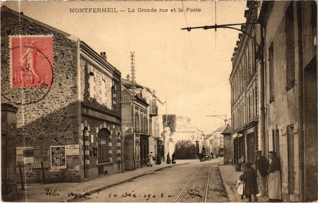Carte Postale Ancienne – Montfermeil 1900 – Rue De Chelles / Général Leclerc – Animé