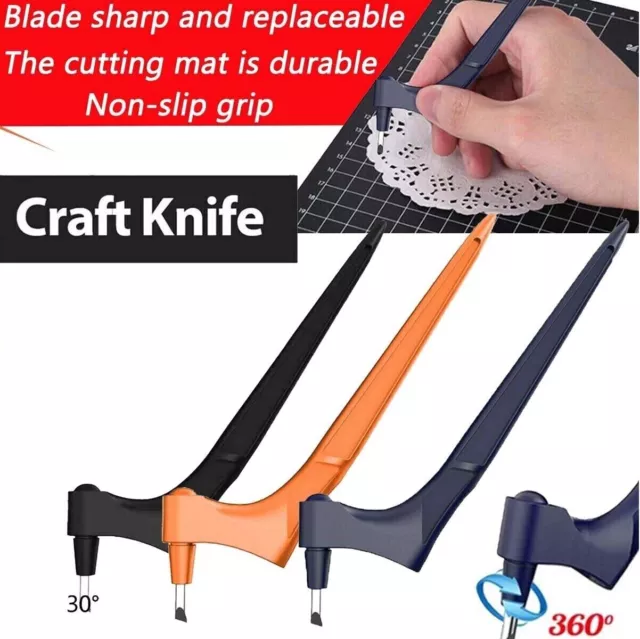 Gyro Cut Craft Tools Stainless Steel Gyro Cutter 360-degree Paper Knife  Gyro-cut Safety Cutter Art Cutting Tool 3 Cutter Heads