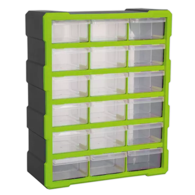 Sealey 18 Drawer Cabinet Box - Hi-Vis Green/Black APDC18HV