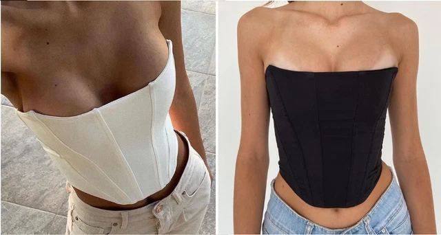 Strapless Corset Crop Top Backless Sleeveless Tube Tank Tops Off Shouder Cami