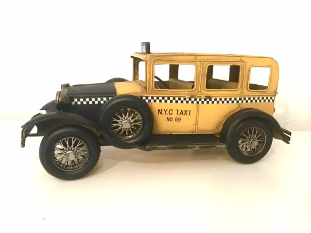 Modellauto NEW YORK Oldtimer Taxi Yellow Cap Blechauto 30er 40er Jahre
