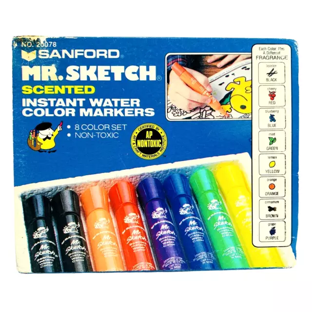 Fiddlesticks Vintage Water Color Marker Pens Scented 5 Count USA Sanford