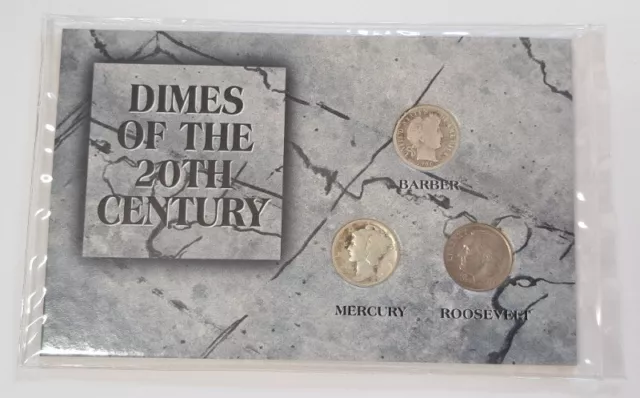 Dimes Of The 20th Century Collection Mercury Barber Roosevelt Coin Set