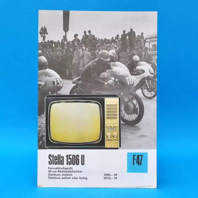 Fernsehtischgerät Stella 1506 U DDR 1971 59-Bildr. Prospekt Werbung DEWAG F47 B
