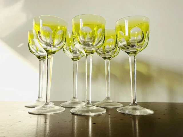 🔴 Set 6 pregiati e rari calici Ludwig MOSER anni 60 con firma ad acido PERFETTI