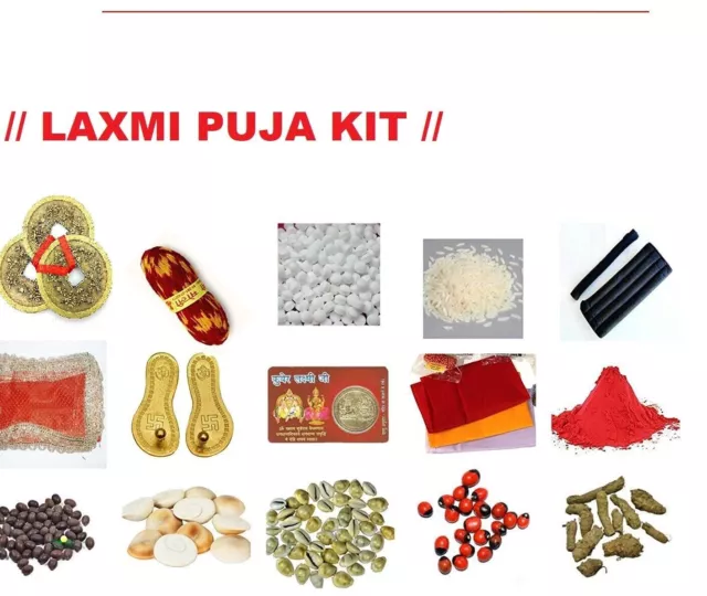 Diwali Puja Kit/Laxmi-Ganesh Pooja kit Complete Poojan Samagri (15 Item, Set)