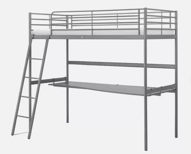 IKEA SVARTA SINGLE Loft Bed Frame With Desk Top Pick Up