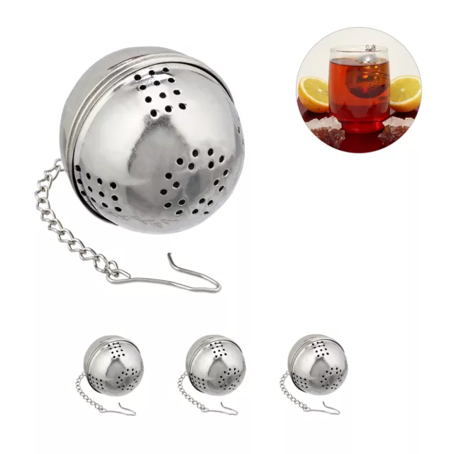 4 infusori a sfera, filtro per tè, colino in acciaio inox tazze e bicchieri