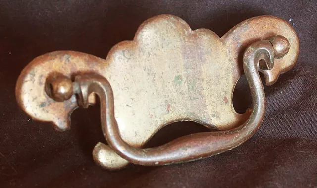 2 available Vintage Antique Solid Brass Dresser Drawer Cabinet Drop Pull Handle