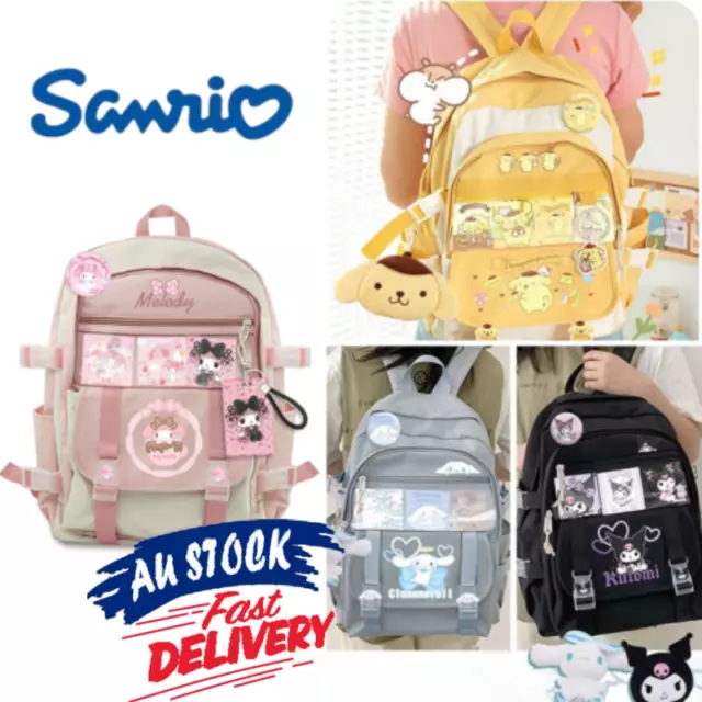 Cartoon My Melody Backpack Kuromi Cinnamoroll Student Schoolbag Shoulders Bag