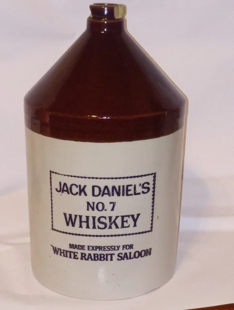 JACK DANIELS No.7 Made Expressly For WHITE RABBIT SALOON 1 Gallon Stoneware Jug