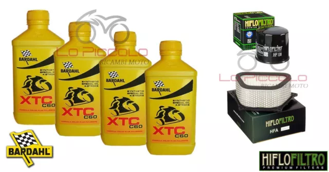 Kit Tagliando 4 Lt Bardahl Xtc + Filtro Aria E Olio Suzuki Gsx-R 1300 2005 2006