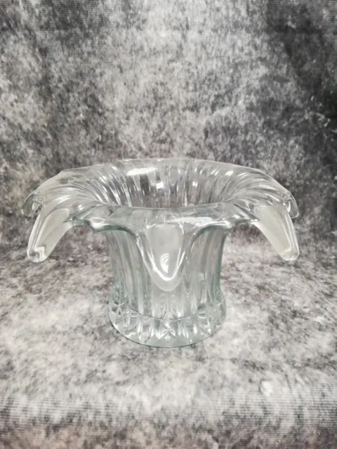 Vintage Art Deco Retro Sowerby Clear Glass Frosted Tear Drops Vase