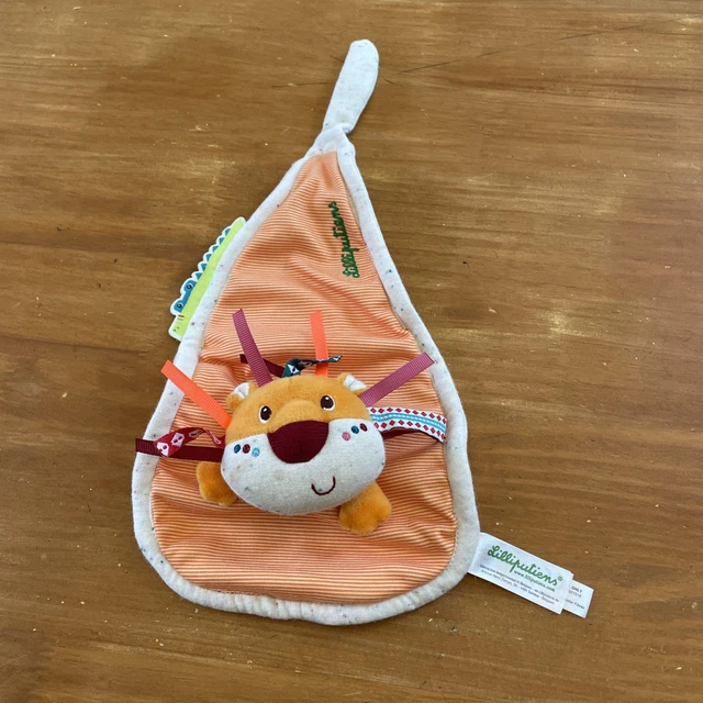 doudou plat noeuds ane rayé orange LILLIPUTIENS doudou plat noeuds ane rayé orange LILLIPUTIENS