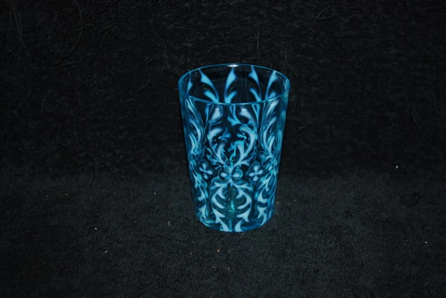 Beautiful Victorian Northwood Blue Opalescent Spanish Lace Tumbler 1890'S