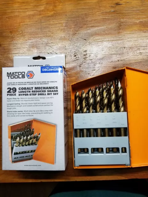 Matco Tools 29 Piece Cobalt Mechanics Length Reduced Shank Hyper Step Drill Bit