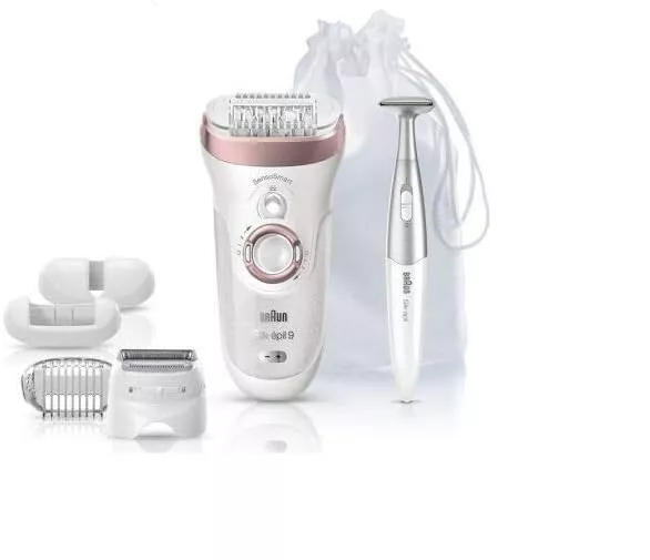 Braun Silk-épil SES 9-890 Wet & Dry Epilierer mit 4 Extras inkl. Bikini Styler