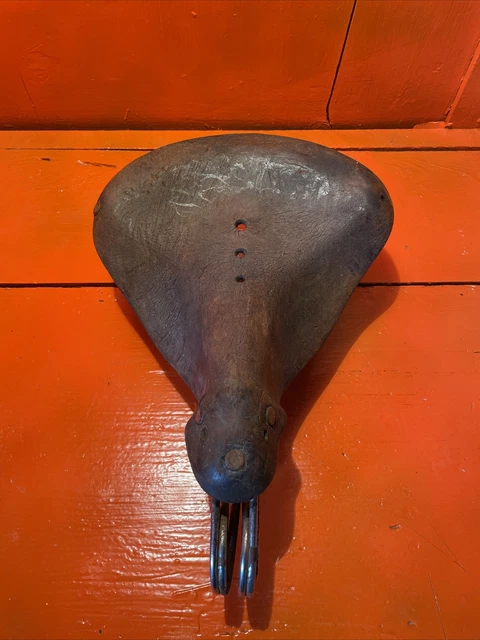 Ancienne Selle De Vélo En Cuir à Ressort - Marque Jacques Moreau - Vintage Pour Cyclisme
