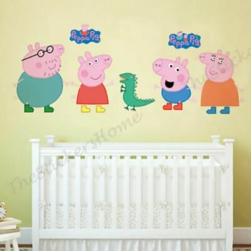 Peppa Pig  Wall Stickers Baby Kids Bedroom Nursery Decor Art Mural Decal