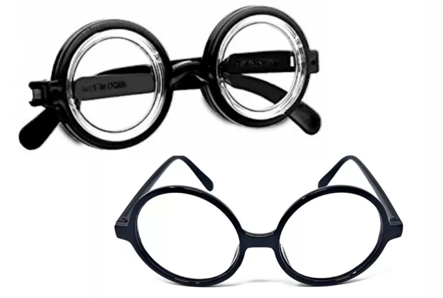 NERD Black GLASSES Round/Oval Thick FANCY DRESS COSTUME Geek Retro Joke Funny