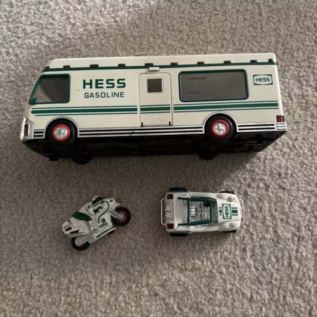 Hess 1998 Toy Truck RV Recreation Van with Dune Buggy and Motorcycle No Box