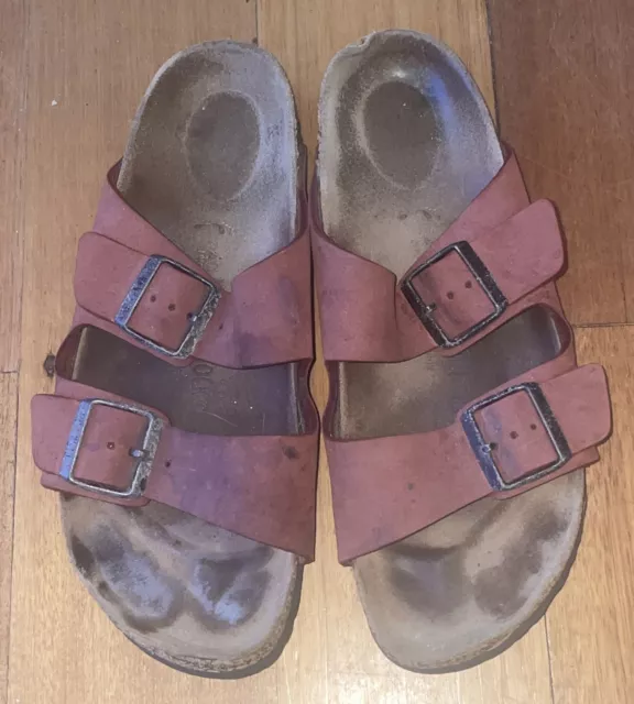 Womens Birkenstock Arizona Red Sandals Size 40