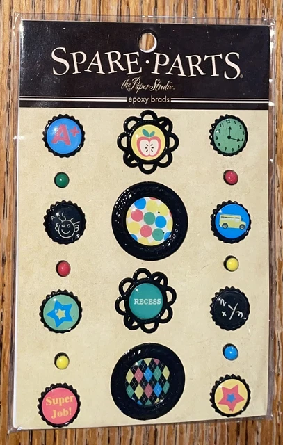 The Paper Studio~Spare Parts School Bus Apple Clock Great Job Stars 3D Scrapbook