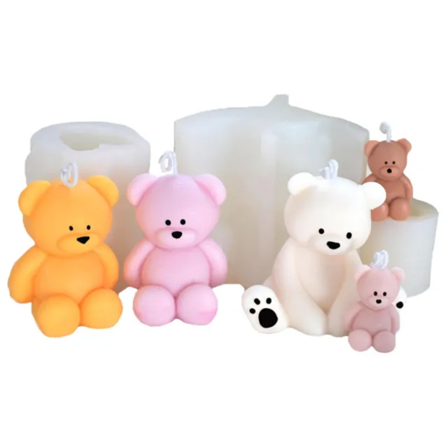 making soy wax teddy bear soap