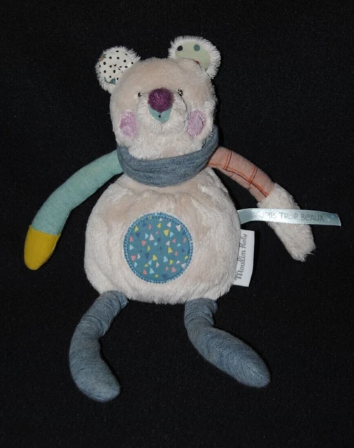 Peluche doudou ours MOULIN ROTY les jolis trop beaux beige 20 cm NEUF