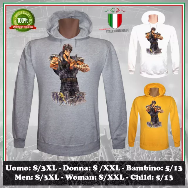 Felpa Ken Shiro Disegno Vintage Ispirato Il Guerriero Uomo Donna Bambino Hoodie