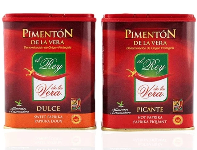 Artisan Spanish smoked paprika, Pimenton from La Vera region. Hot and Sweet