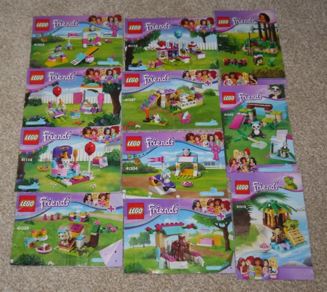 Lego Friends Animal Instruction Manuals x 11 (Instructions Only). All different.