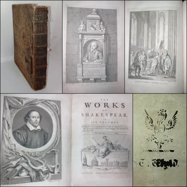 The Works of SHAKESPEARE. 1744. First Hanmer edition. Illustrated in-4.   Vol. 1