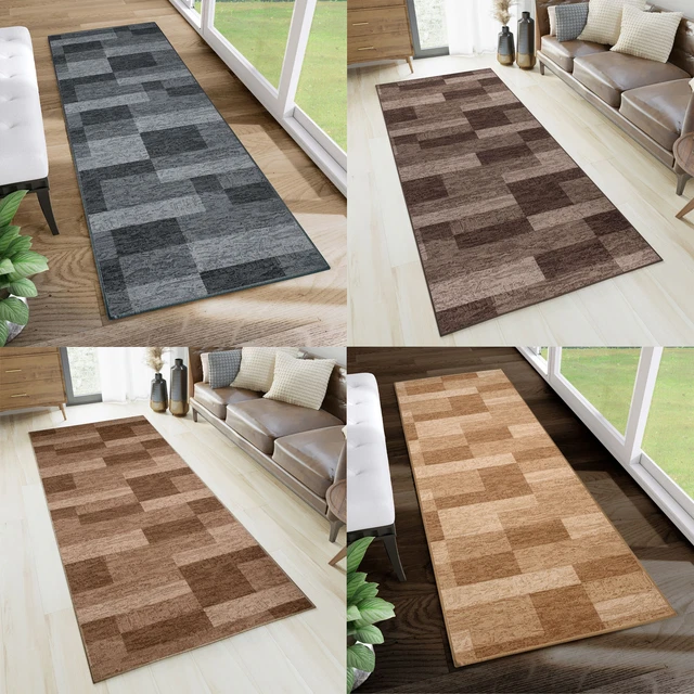 TAPISO Anti-Rutsch Teppich Läufer - Modernes Floral Design, Perfekt Für Flur, Küche & Wohnzimmer